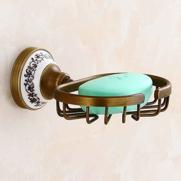 Soap Dishes & Holders Creative / Multifunction Antique / Traditional Brass / Ceramic Bathroom Wall Mounted