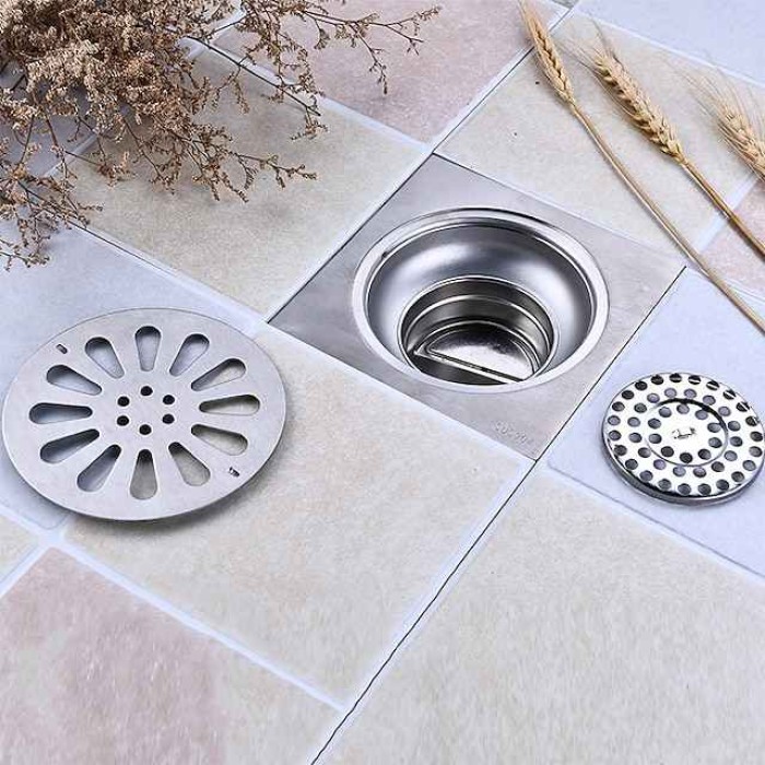 Multipurpose Drain Creative Modern Stainless Steel Removable Invisible Look Or Flat Cover Bathroom