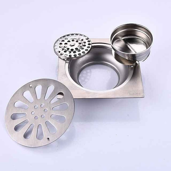 Multipurpose Drain Creative Modern Stainless Steel Removable Invisible Look Or Flat Cover Bathroom