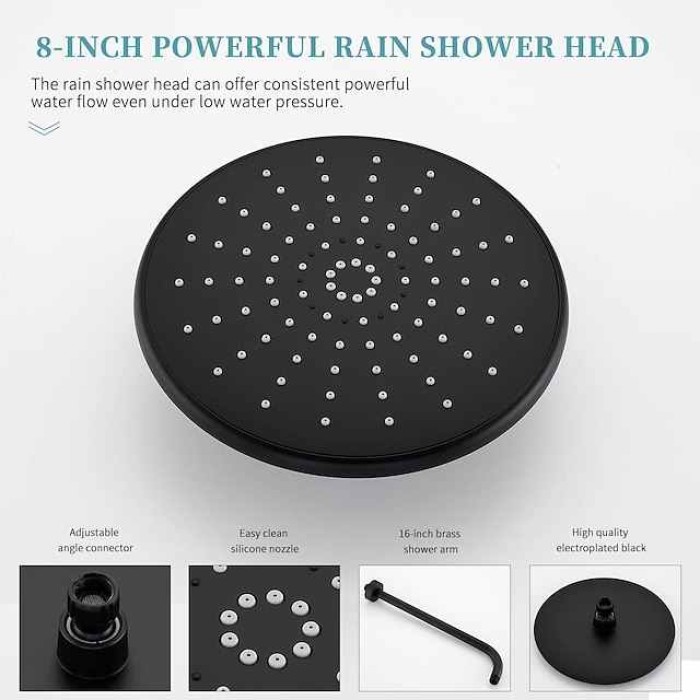 Shower Faucet,Shower Faucet Set Rainfall Shower Contemporary Painted Finishes Mount Inside Ceramic Valve Bath Shower Mixer Taps