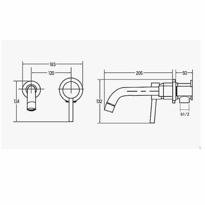 Wall Mounted Bathroom Faucet,Brass Electroplated Widespread Single Handle One Hole Rotatable Bathroom Sink Faucet with Hot and Cold Switch