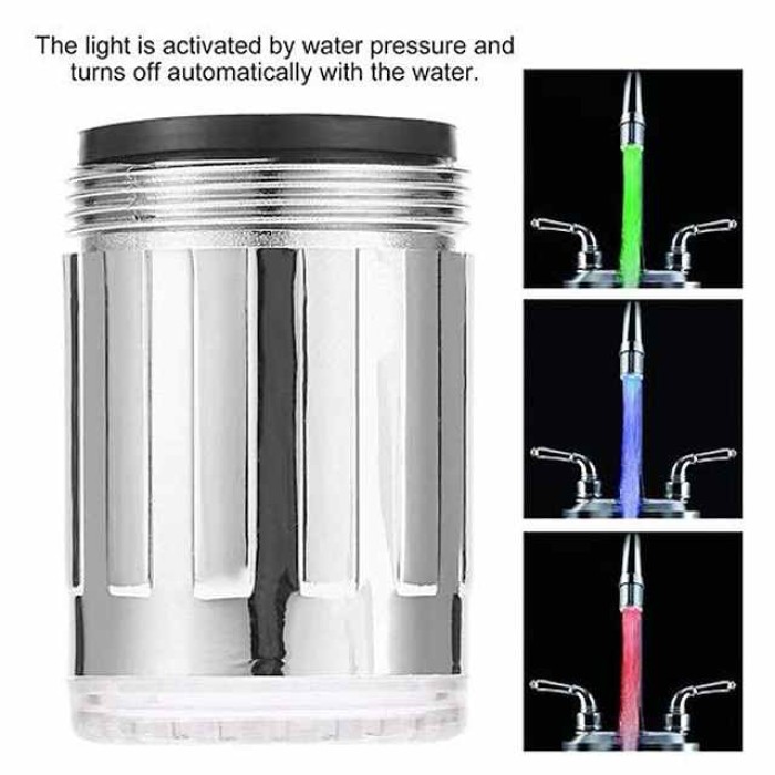 LED Light Water Faucet Tap Heads Temperature Sensor RGB Glow LED Shower Stream Bathroom Shower faucet 3 Color Changing