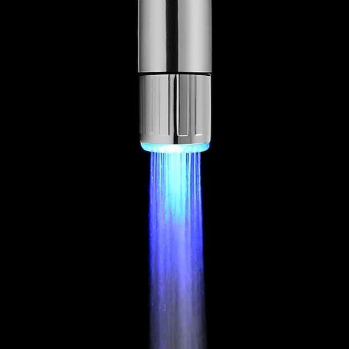 LED Light Water Faucet Tap Heads Temperature Sensor RGB Glow LED Shower Stream Bathroom Shower faucet 3 Color Changing