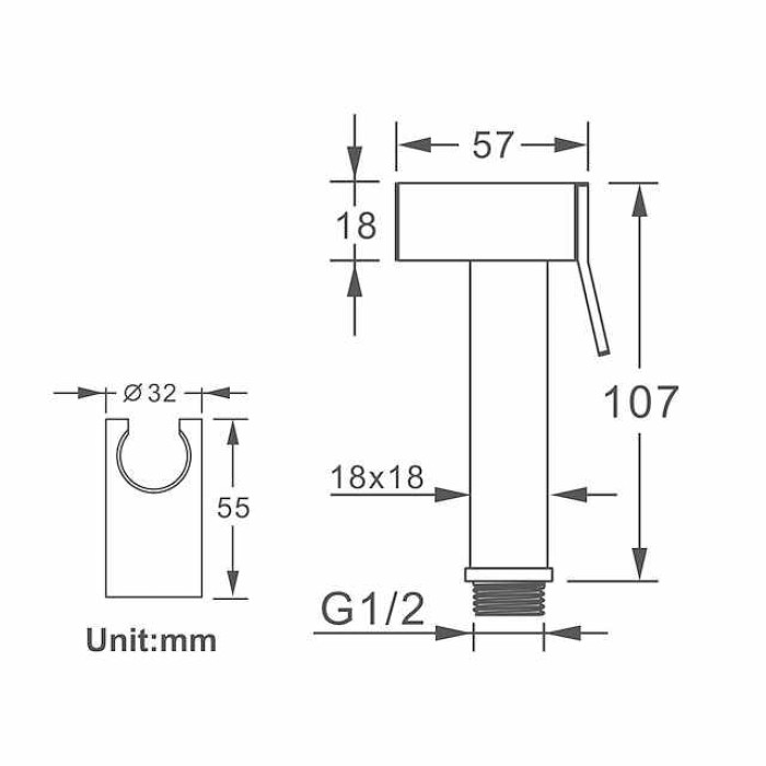 Single Hole Bidet Electroplated Toilet Handheld Bidet Sprayer Self-Cleaning Contemporary