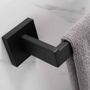 Towel Bar New Design Stainless Steel Bathroom Single Towel Rod Wall Mounted Matte Black 1pc