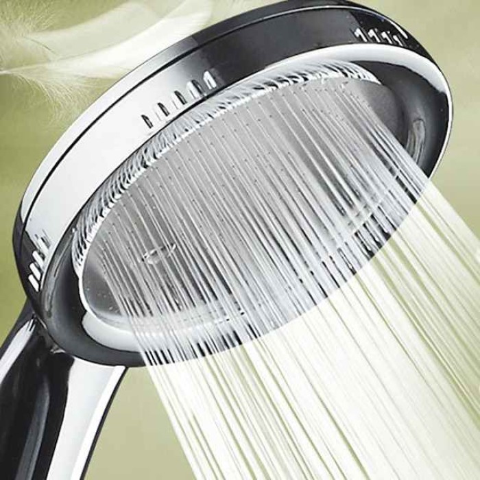 1PC Pressurized Nozzle Shower Head ABS Bathroom Accessories High Pressure Water Saving Rainfall Chrome Handheld Shower Bath Head