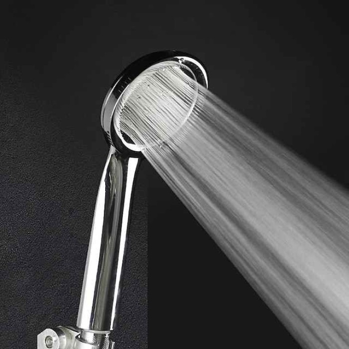 1PC Pressurized Nozzle Shower Head ABS Bathroom Accessories High Pressure Water Saving Rainfall Chrome Handheld Shower Bath Head