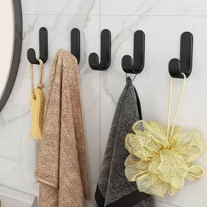 5pcs Self Adhesive Wall Hooks Stainless Steel Towel Hooks No Drilling Wardrobe Hook Self Adhesive Wall Hooks for Hanging Towels, Keys J-Shaped Hook