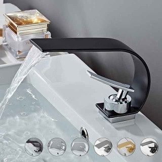 Bathroom Sink Faucet - Waterfall Painted Finishes Centerset Single Handle One HoleBath Taps