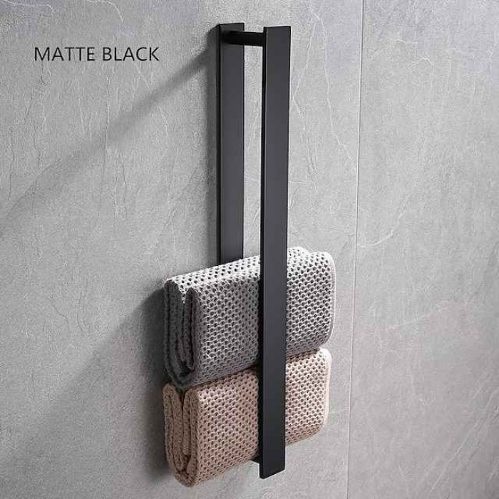 Towel Racks for Bathroom,Self-Adhesive Towel Bar Wall Mounted SUS304 Stainless Steel No Drill Towel Holders for Toilet Bathroom,Kitchen(Black/Chrome/Brushed Nickel)40cm