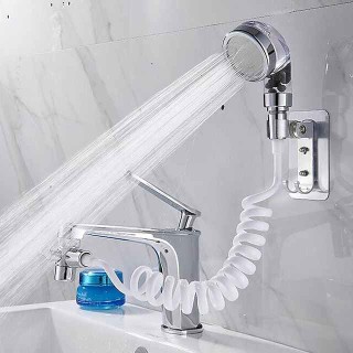 Bathroom Wash Face Basin Water Tap External Shower Head Toilet Hold Filter Flexible Hair Washing Faucet Rinser Extension Set