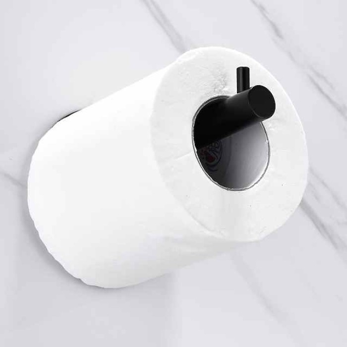 Toilet Paper Holder Round New Design Self-adhesive Stainless Steel Bathroom Roll Paper Shelf Wall Mounted 1pc