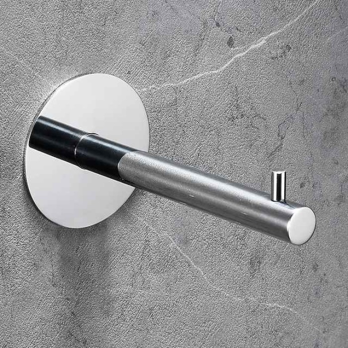 Toilet Paper Holder Round New Design Self-adhesive Stainless Steel Bathroom Roll Paper Shelf Wall Mounted 1pc