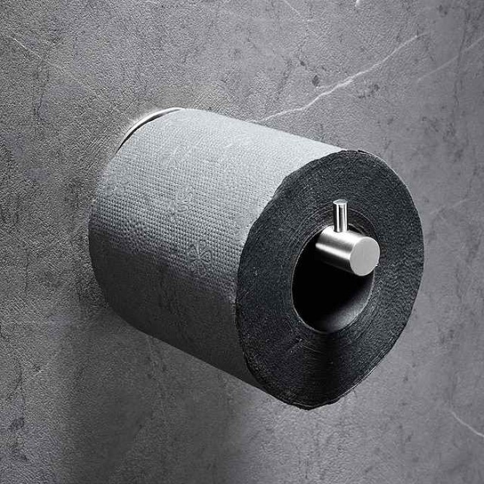 Toilet Paper Holder Round New Design Self-adhesive Stainless Steel Bathroom Roll Paper Shelf Wall Mounted 1pc