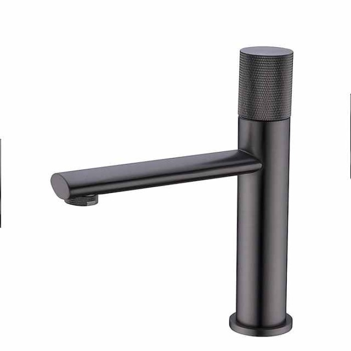 Bathroom Sink Faucet - Black / Rose Gold / Brushed Gold / Brushed Gun Color / Black  Rose Gold Wash Room Deck Mounted Brass Basin Faucet Centerset Single Handle One Hole Bath Taps Vanity Vessel Sink