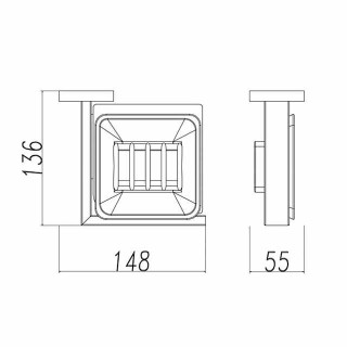 Soap Holder Stainless Steel and ABS with Glass Tray Wall Mounted Bathroom 1pc Painted Finishes, Chrome Electroplated and Brushed