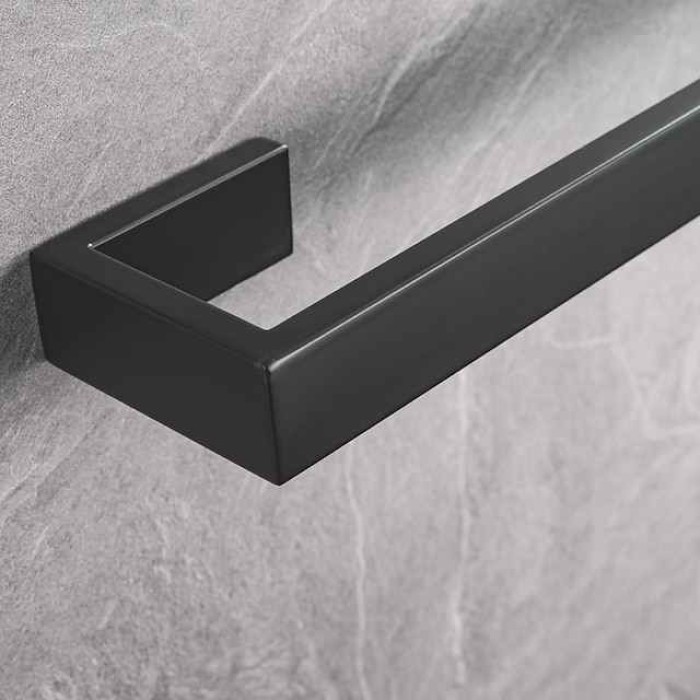 Bathroom Towel Bar 304 Stainless Steel Single Bar Matte Black, Mirror Polished, Brushed Wall Mounted Bathroom & Kitchen