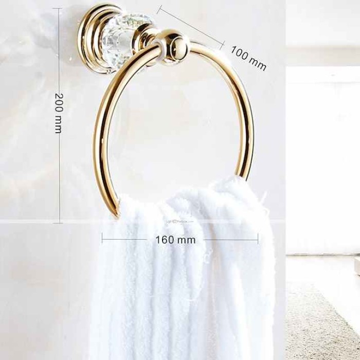 Golden Bathroom Hardware Accessory Set Includes Towel Bar, Robe Hook, Towel Holder, Toilet Paper Holder, Stainless Steel - for Home and Hotel bathroom Wall Mounted