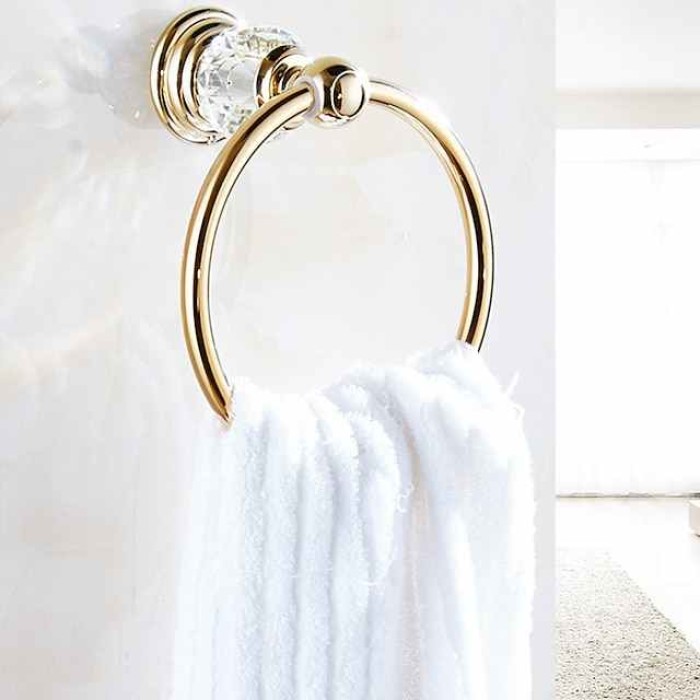 Golden Bathroom Hardware Accessory Set Includes Towel Bar, Robe Hook, Towel Holder, Toilet Paper Holder, Stainless Steel - for Home and Hotel bathroom Wall Mounted