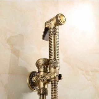 Bidet Faucet Antique Copper Toilet Handheld Bidet Sprayer Self-Cleaning Antique