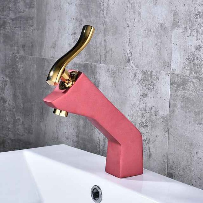 Copper Bathroom Sink Faucet,Wall Mount Chrome Centerset Single Handle One Hole Bath Taps with Hot and Cold Water