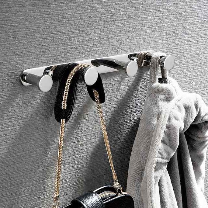 Robe Hooks New Design Contemporary Stainless Steel Material Bathroom Wall Mounted 3 or 4 or 5 or 6 Hooks Silvery 1pc