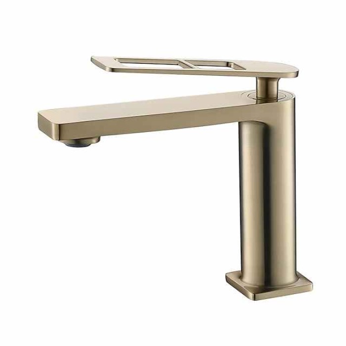 Single Handle Bathroom Faucet, Painted Finishes/Electroplated/Chrome One Hole Centerset, Brass Bathroom Sink Faucet with Hollow Handle