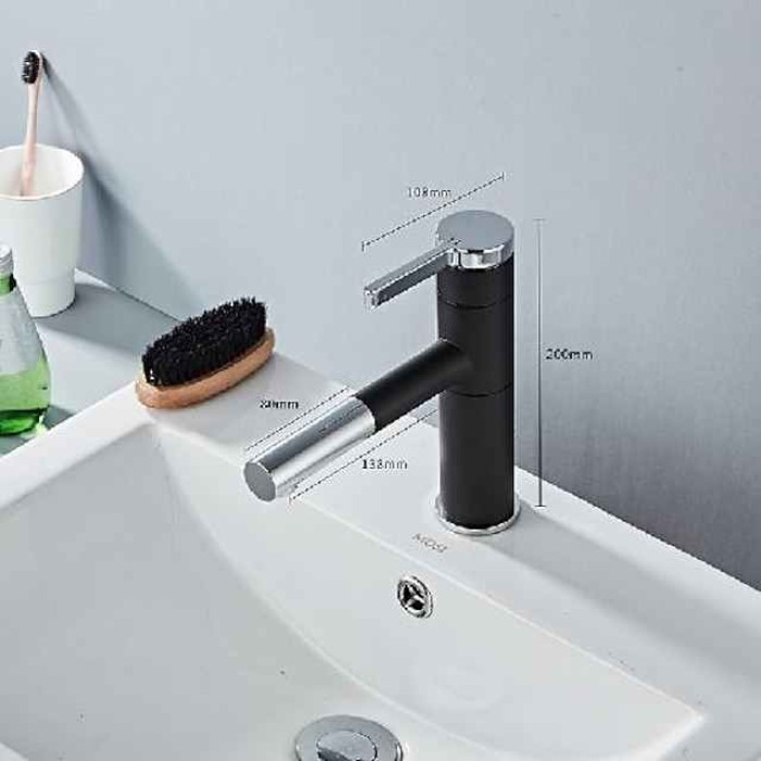 Bathroom Sink Faucet - Rotatable / Pull out Painted Finishes Mount Outside Single Handle One HoleBath Taps