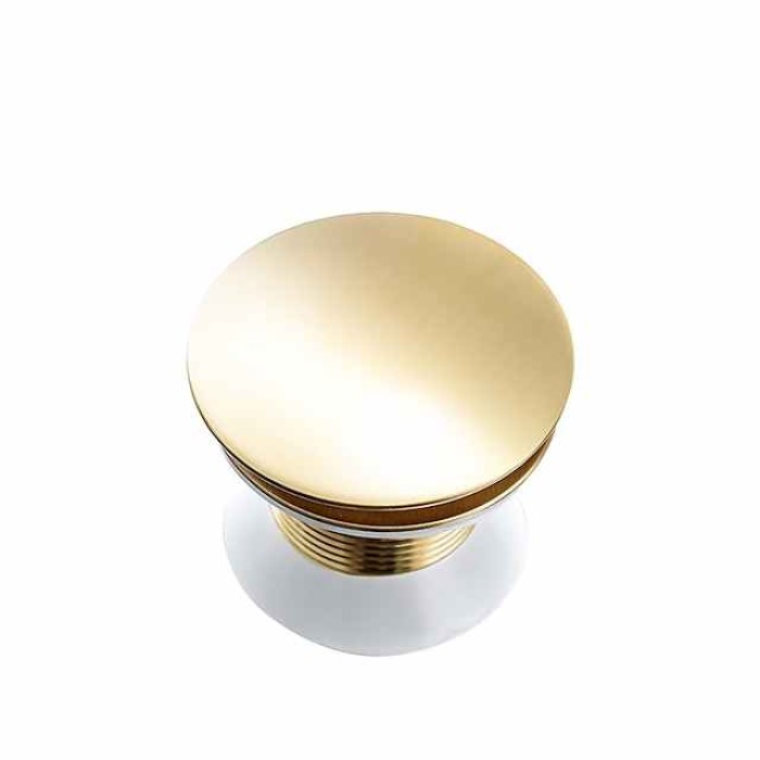 Brass Pop Up Sink Drain Stopper with Overflow Bathroom Faucet Vessel Vanity Sink Drainer(Golden)