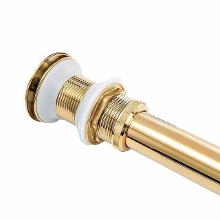 Brass Pop Up Sink Drain Stopper with Overflow Bathroom Faucet Vessel Vanity Sink Drainer(Golden)