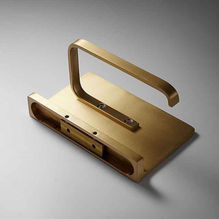 Toilet Paper Holder New Design Bathroom Shelf Contemporary Brass Wall Mounted Brushed Golden 1pc