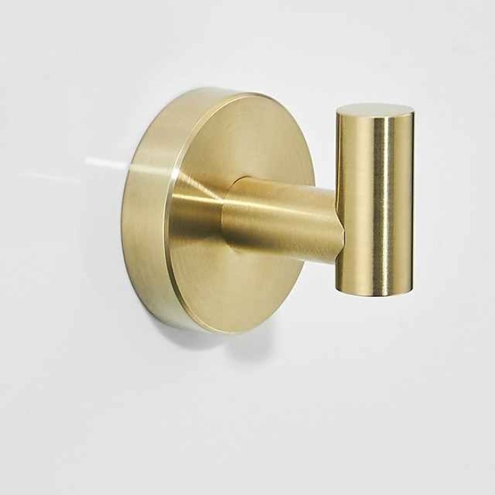 Bathroom Accessory Set Include Towel Bar Robe Hook and Towel Ring New Design Modern Stainless Steel Material Wall Mounted Golden 3pcs