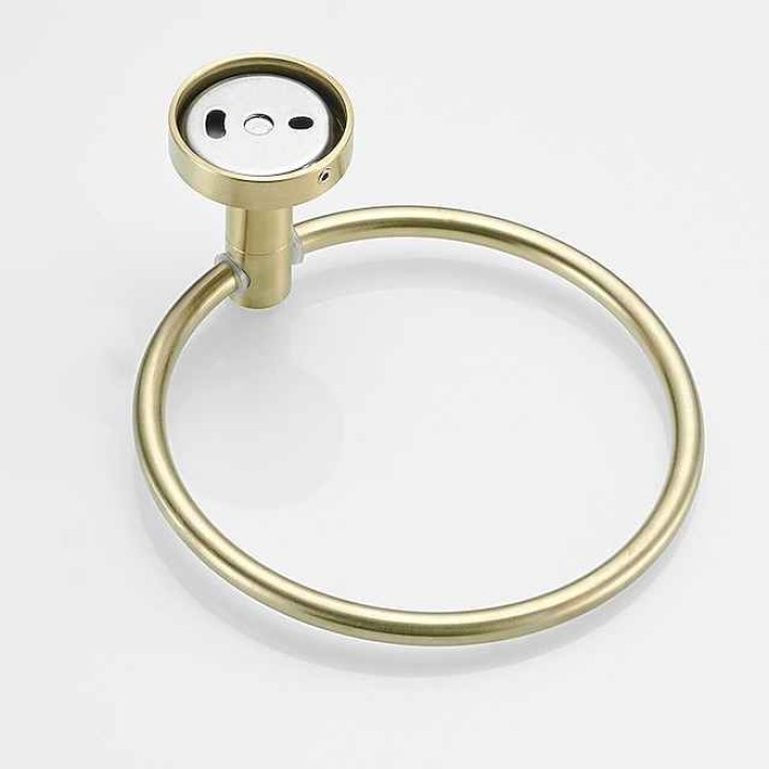 Bathroom Accessory Set Include Towel Bar Robe Hook and Towel Ring New Design Modern Stainless Steel Material Wall Mounted Golden 3pcs