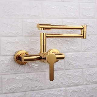 Kitchen faucet Single Handle Two Holes Electroplated/Painted Finishes Pull-out/&shy;Pull-down/Pot Filler Wall Mounted Contemporary Kitchen Taps