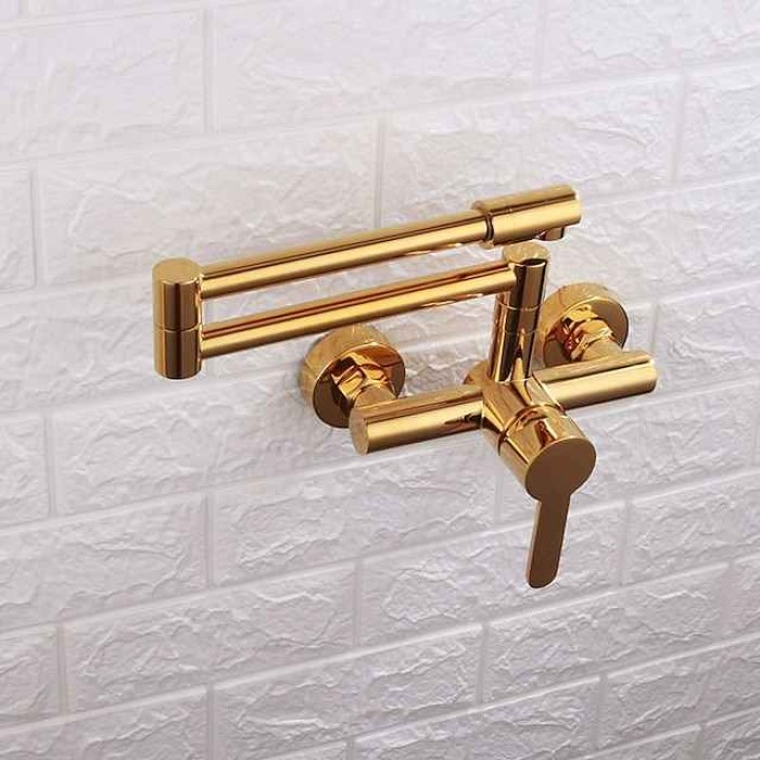 Kitchen faucet Single Handle Two Holes Electroplated/Painted Finishes Pull-out/&shy;Pull-down/Pot Filler Wall Mounted Contemporary Kitchen Taps