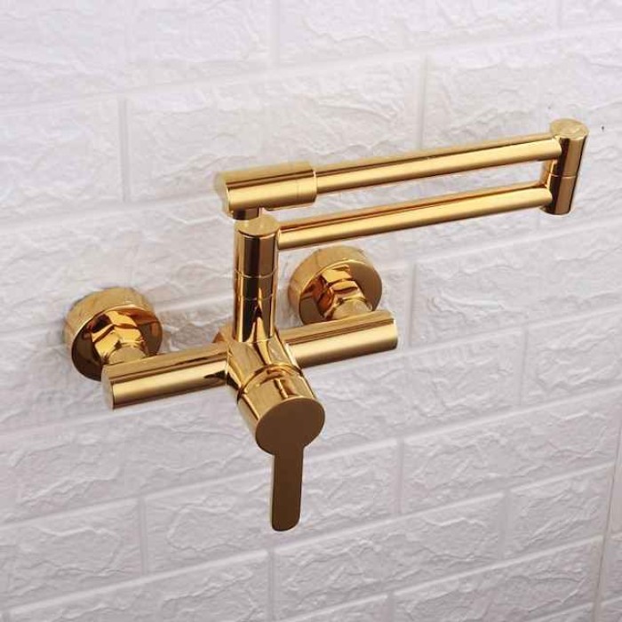 Kitchen faucet Single Handle Two Holes Electroplated/Painted Finishes Pull-out/&shy;Pull-down/Pot Filler Wall Mounted Contemporary Kitchen Taps