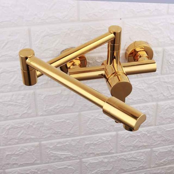 Kitchen faucet Single Handle Two Holes Electroplated/Painted Finishes Pull-out/&shy;Pull-down/Pot Filler Wall Mounted Contemporary Kitchen Taps