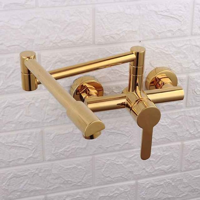 Kitchen faucet Single Handle Two Holes Electroplated/Painted Finishes Pull-out/&shy;Pull-down/Pot Filler Wall Mounted Contemporary Kitchen Taps