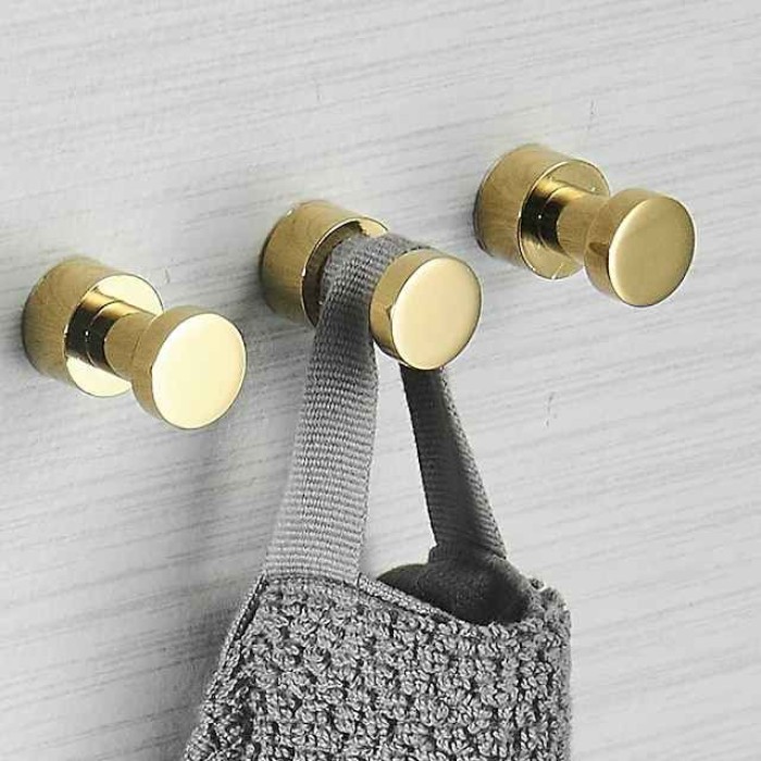 Bathroom Coat Hook Wall Mounted Bathroom Towel Hook Brass Coat Hook 3PCS/5PCS