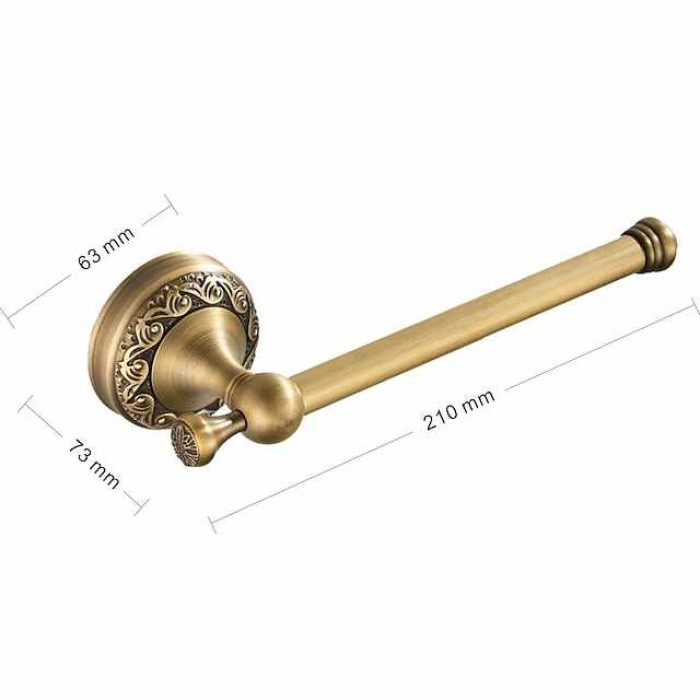 Bathroom Accessory Towel Ring/Toilet Paper Holder/Robe Hook Antique Brass Bathroom Single Rod Wall Mounted Carved Design