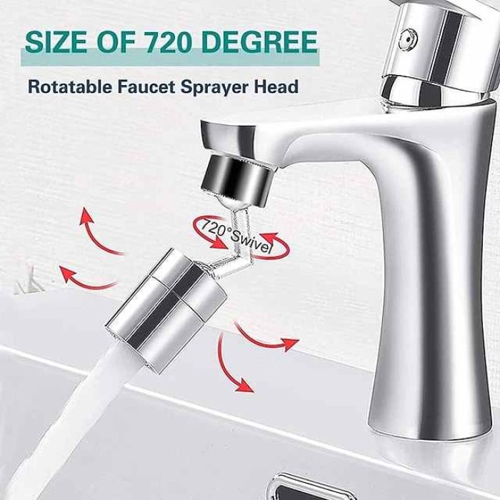 Faucet Extender Aerator 720° Swivel, Universal Splash Kitchen Tap Filter Bathroom Basin Faucet Spray Head Washroom, Water Saving Nozzle Sprayer Attachment