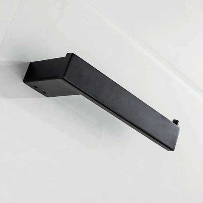 Multifunction Bathroom Accessory 1pc Include Towel Bar/Robe Hook/Towel Rack/Toothbrush Holder/Soap Dishes and Bath Shelf Stainless Steel Wall Mounted Matte Black