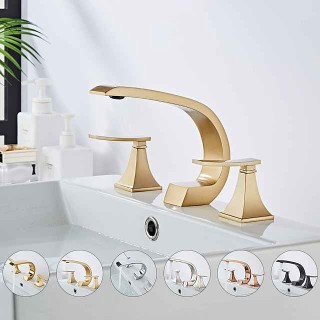 Bathroom Sink Faucet Widespread Oil-rubbed Bronze/Nickel Brushed/Electroplated Widespread Two Handles Three HolesBath Taps