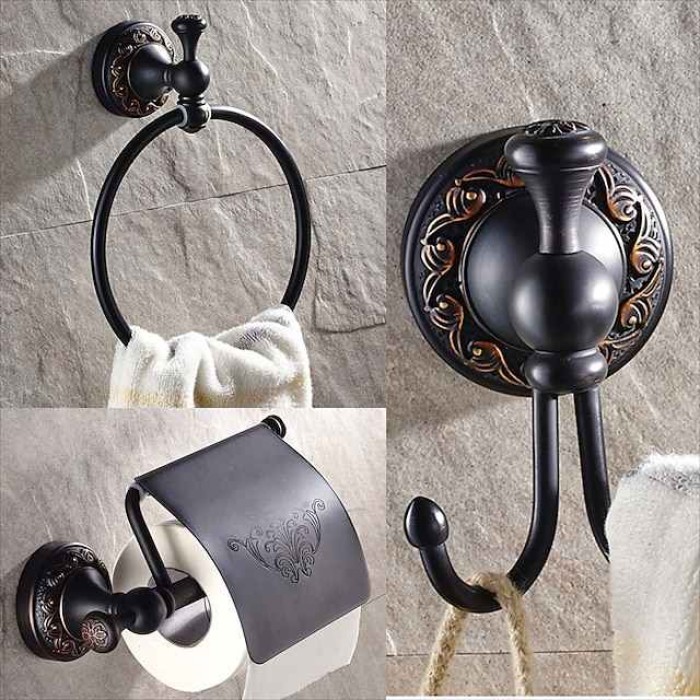 Bathroom Accessory Sets,Wall Mounted ORB Hardware Include Towel Bar/Toilet Paper Holder /Robe Hook/Towel Ring