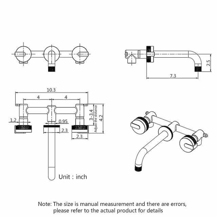 Bathroom Sink Faucet - Rotatable / Wall Mount Painted Finishes Mount Inside Two Handles Three HolesBath Taps