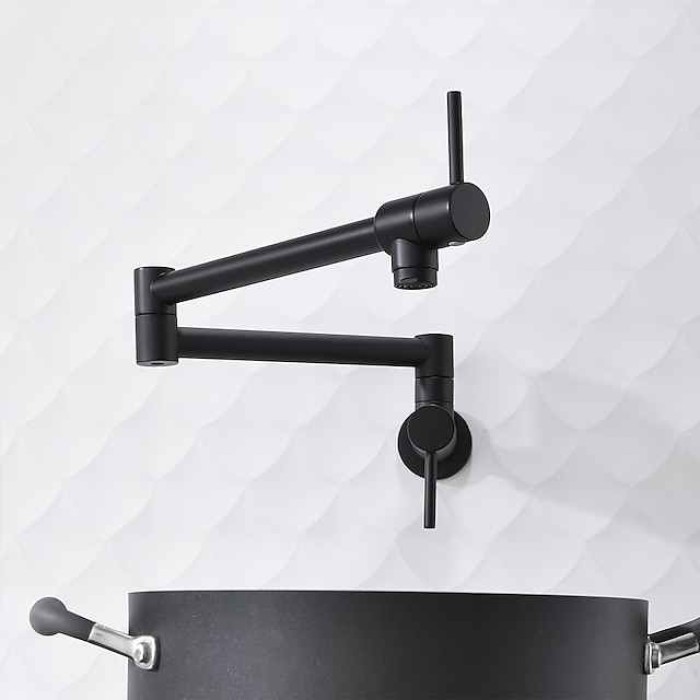 Kitchen faucet - Two Handles One Hole Electroplated Pot Filler Centerset Contemporary Kitchen Taps