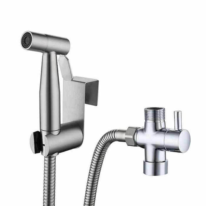 Single hole Bidet Stainless Steel Self-Cleaning Contemporary 1.5m water inlet pipe of base 1/2 EU