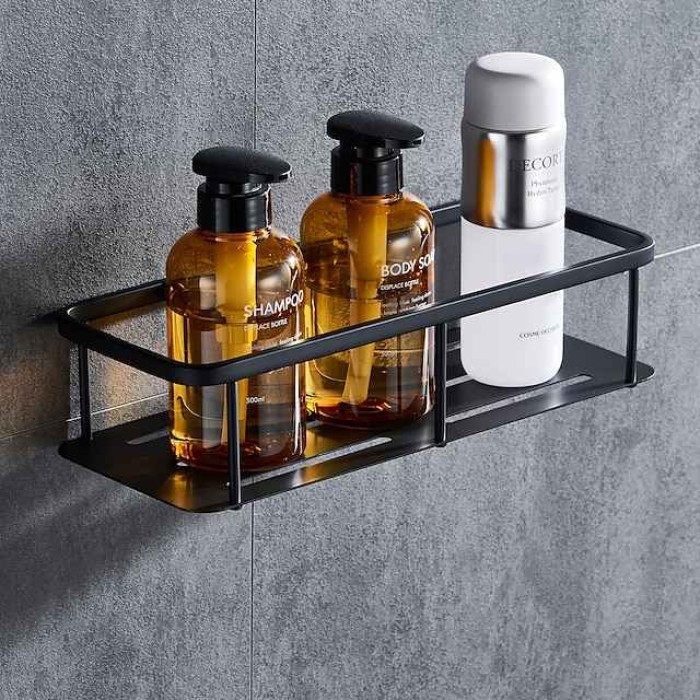 Rectangle Bathroom Shelf for Washing Supplies, Bath Fixture, Wall Mounted New Design Creative Contemporary Modern 304Stainless Steel, Matte Black, Brushed Nickel, Matte Gold, Chrome 1pc