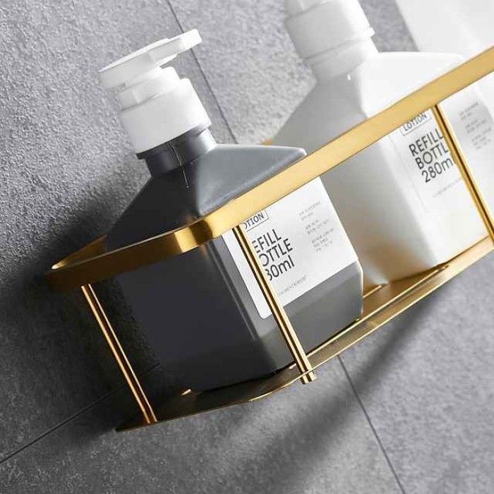 Rectangle Bathroom Shelf for Washing Supplies, Bath Fixture, Wall Mounted New Design Creative Contemporary Modern 304Stainless Steel, Matte Black, Brushed Nickel, Matte Gold, Chrome 1pc