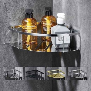 Triangle Bathroom Shelf For Washing Supplies, Wall Mounted, New Design Creative Contemporary Modern Stainless Steel 1pc